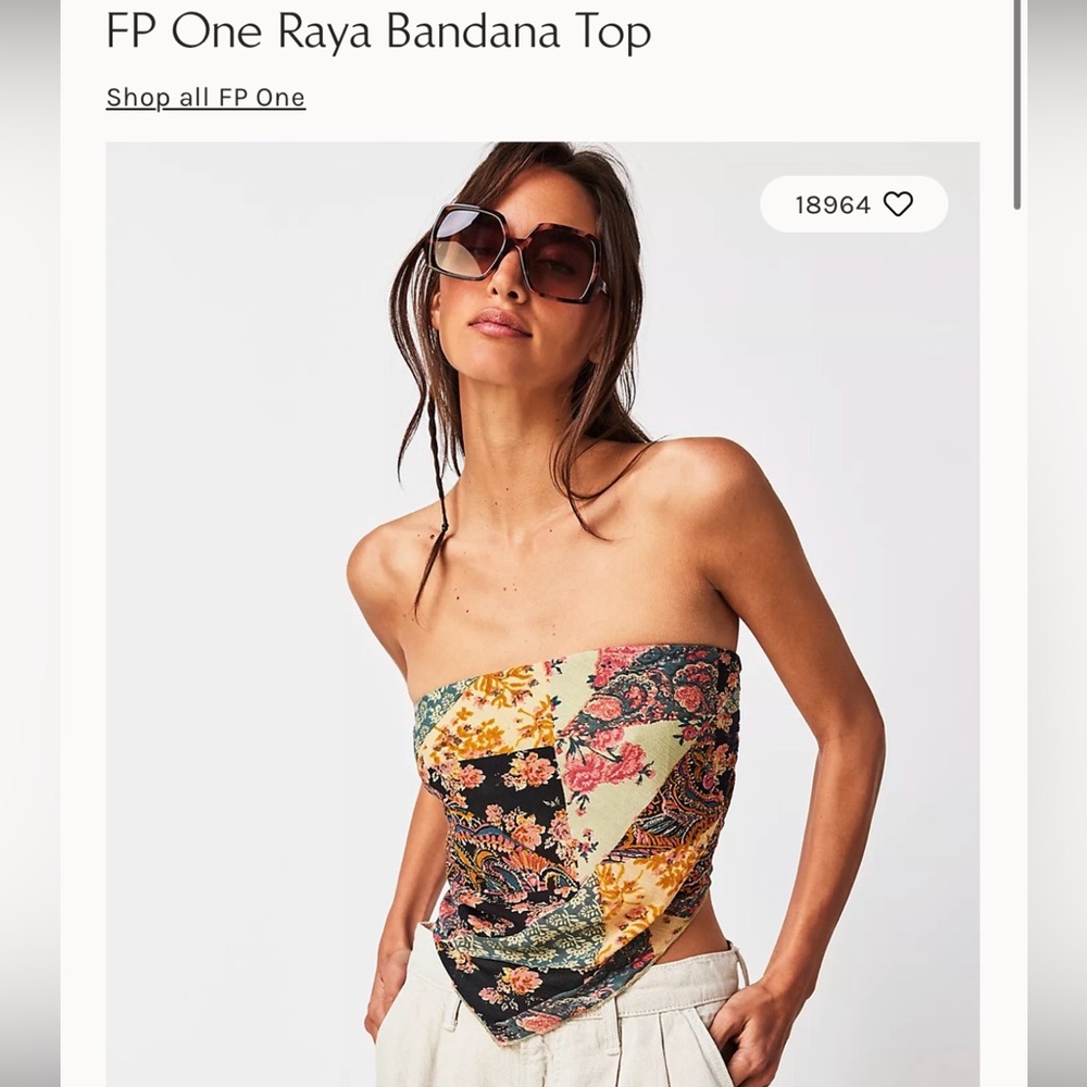 Free People Floral Patchwork Bandana top